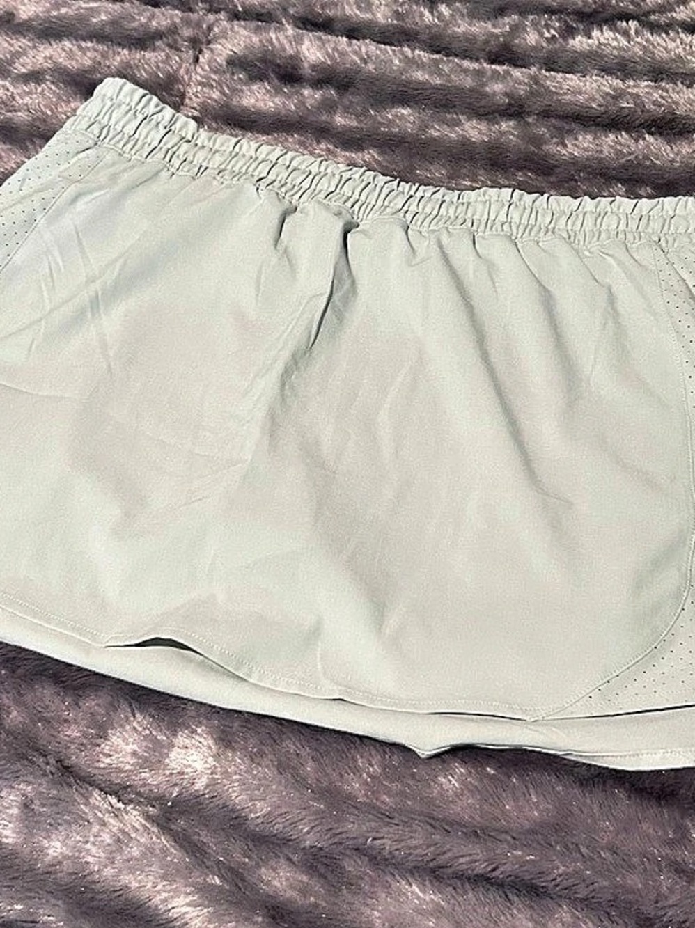 Calia Run Collection Mid-Rise Woven Skort skirt w shorts Athletic in light blue